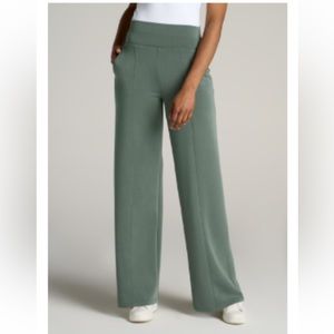 American Tall. Wide Leg Ultra High Rise Pant for Tall Women in Malachite Green